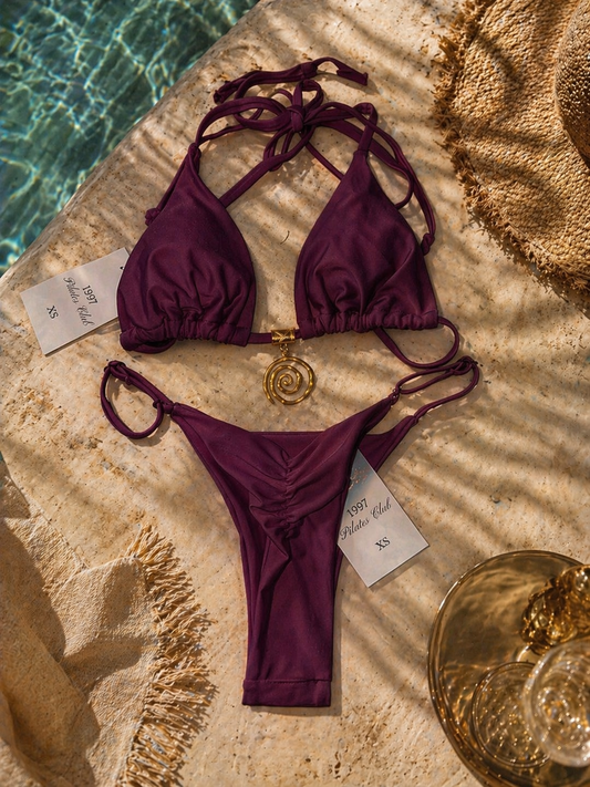 The Cheeky bikini coloris burgundy