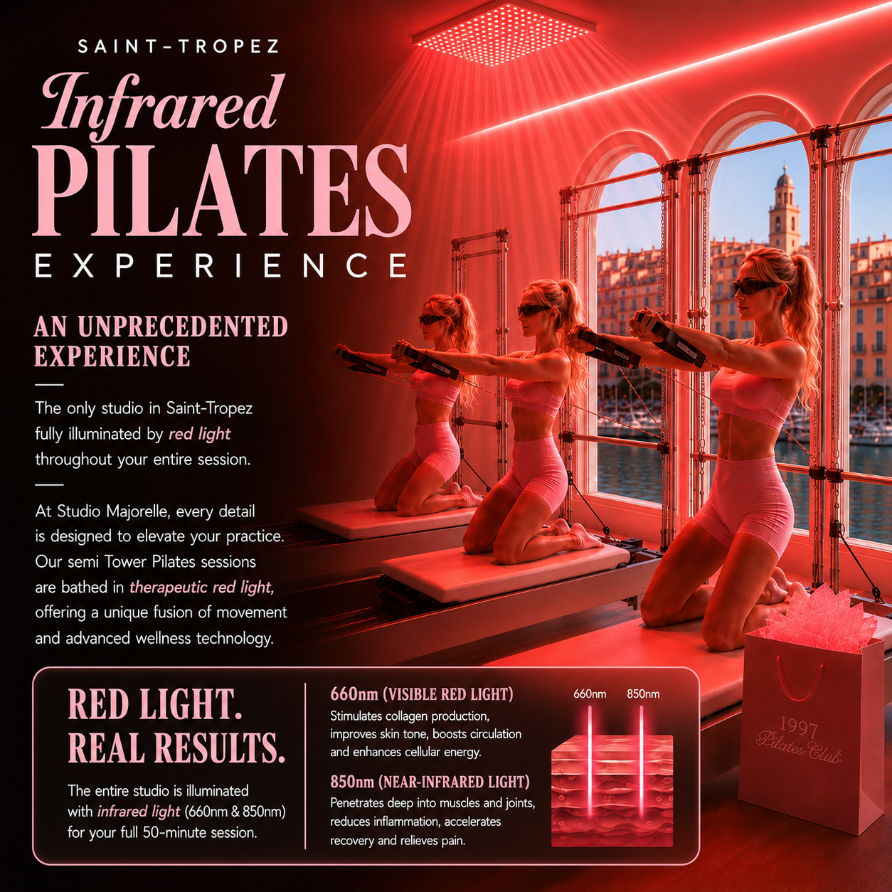 Sunday August 16th EVENT ~ SAINT-TROPEZ/ Saint-Tropez Infrared light therapy Pilates - 10 a.m