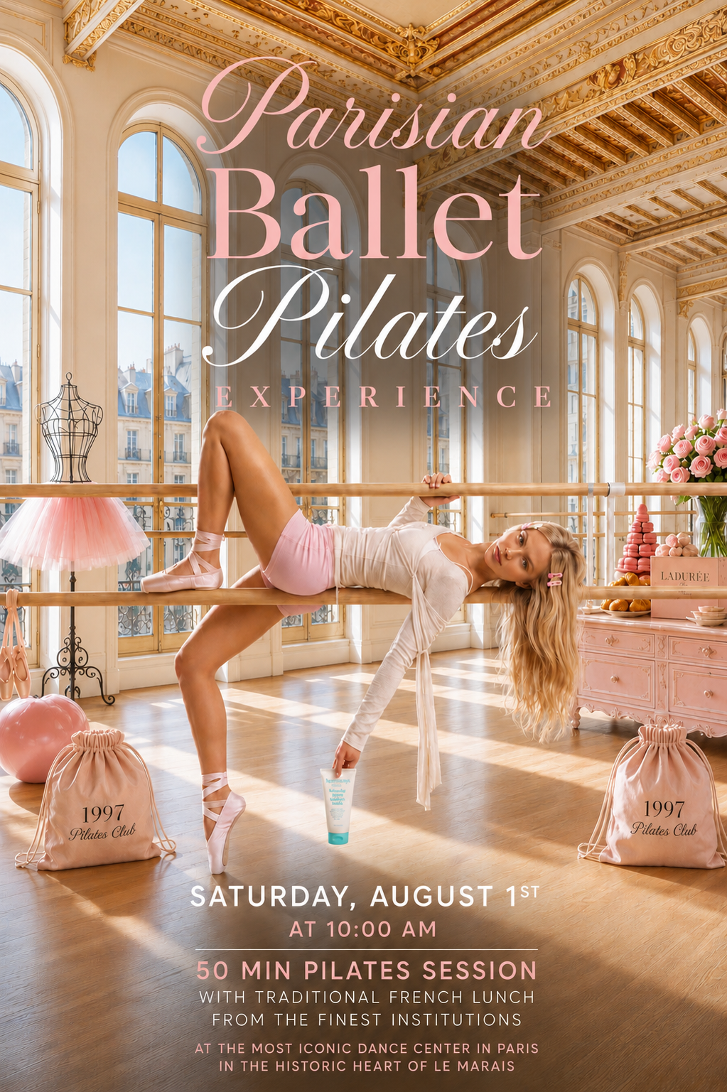 Saturday August 1st EVENT ~ PARIS / Parisian Ballet Pilates Experience - 10 a.m