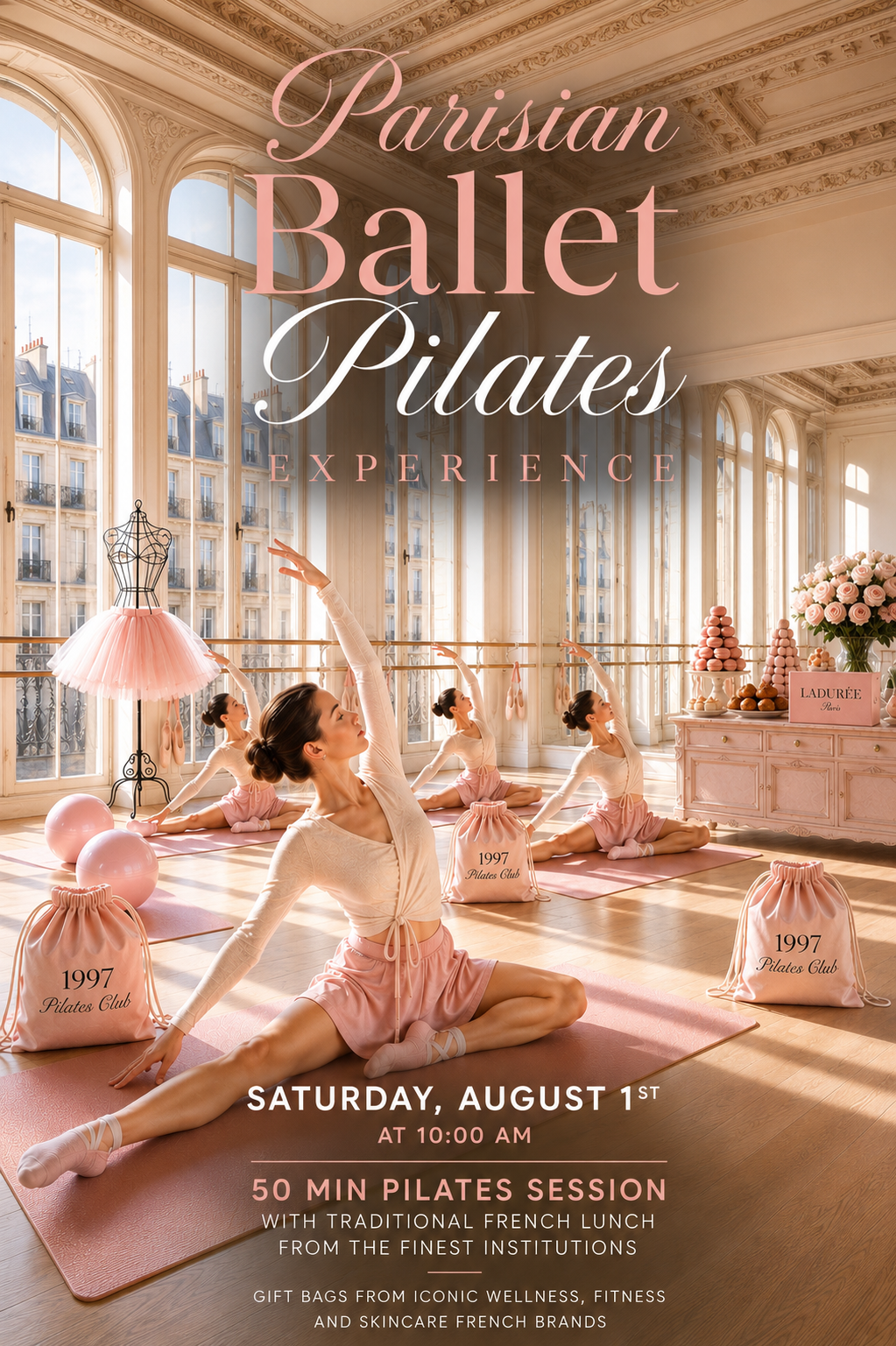 Saturday August 1st EVENT ~ PARIS / Parisian Ballet Pilates Experience - 10 a.m